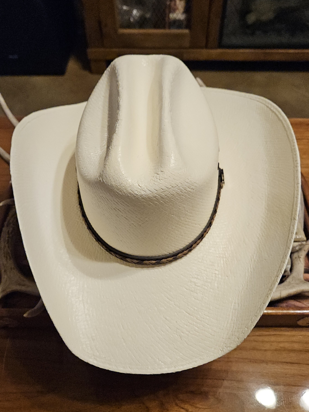 Justin Cowboy Hat with Braided Brown Band 7 1/8